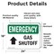 Signmission Gas Shutoff (Up Arrow) With Symbol, 24 in W x Rectangle, Vinyl Decal OS-2PACK-EM-D-1824-L-10390 - alternate 6